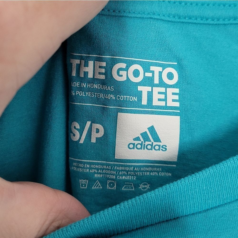 ADIDAS t-shirt must haves teal badge‎ of sport crew tee S - Picture 6 of 6